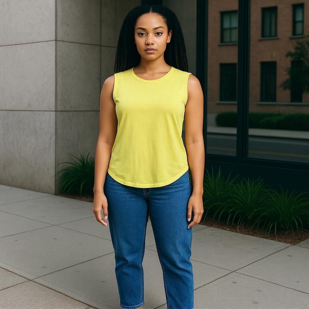 Rachel Zoe Cap Sleeve Yellow Relaxed Tee